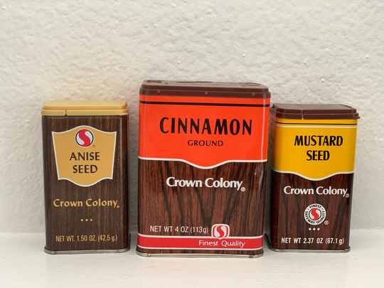 Vintage Safeway Crown Colony Spice Tin - Can Containers 1980 Circa