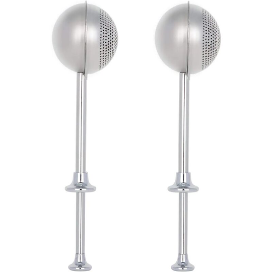 Sun Flowergb - Set of 2 flour dusters for baking, powdered sugar powder, 18/8 stainless steel scoop and flour sifter with spring-loaded handle for
