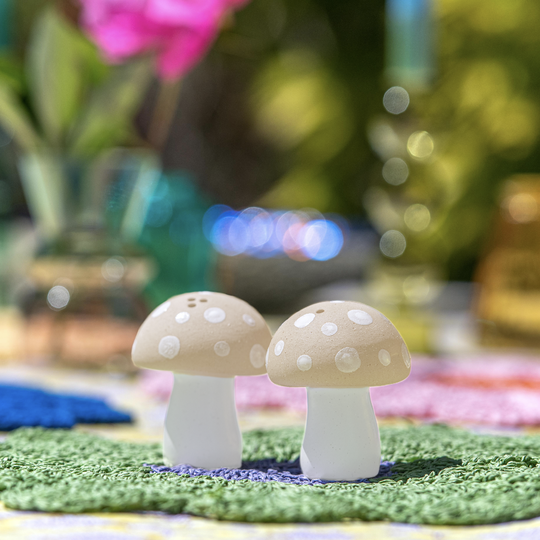 Cream Mushroom Salt And Pepper Set