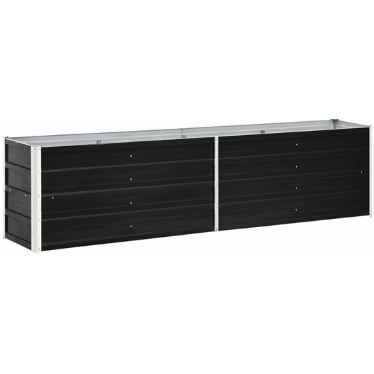 Garden Planter Galvanised Steel 240x40x45 cm Anthracite