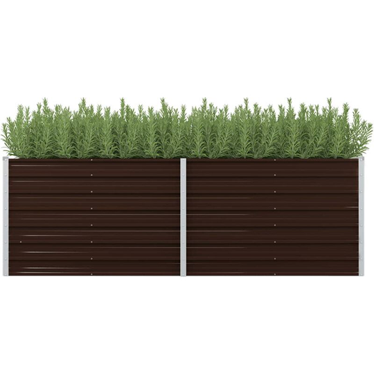 Topdeal - Garden Planter Brown 240x80x77 cm Galvanised Steel VDTD29834