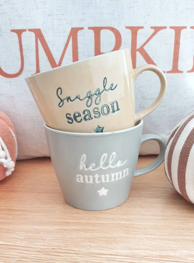 Autumn Mug, Hello Snuggle Season Birthday Gift For Lover, Pumpkin Lover Housewarming Friend