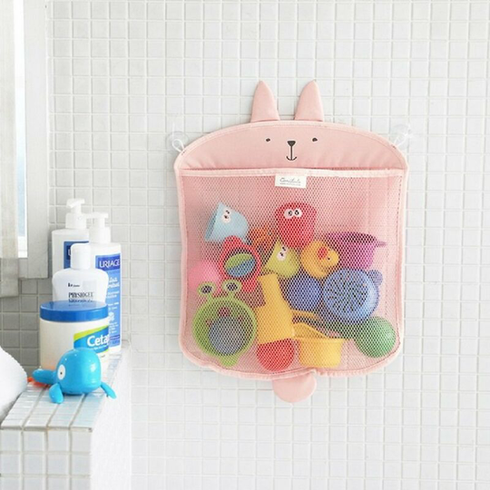 Bath Toy Storage Bathroom Strong Suction Cups Wall Mount Organizer Shower Basket Shower Toy Bag