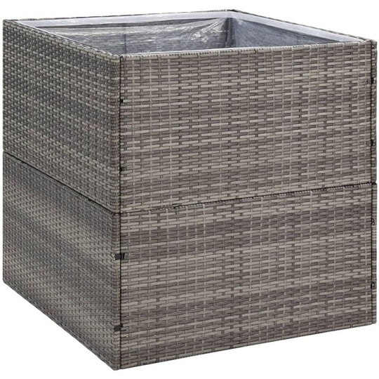 Garden Planter Grey 80x80x80 cm Poly Rattan Vidaxl Grey