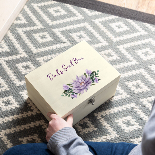 Personalised Garden Seed Box - Wooden Keepsake Mothers Day Gardening Gift Gifts For Gardeners Mum Grandma Grandad Uv014