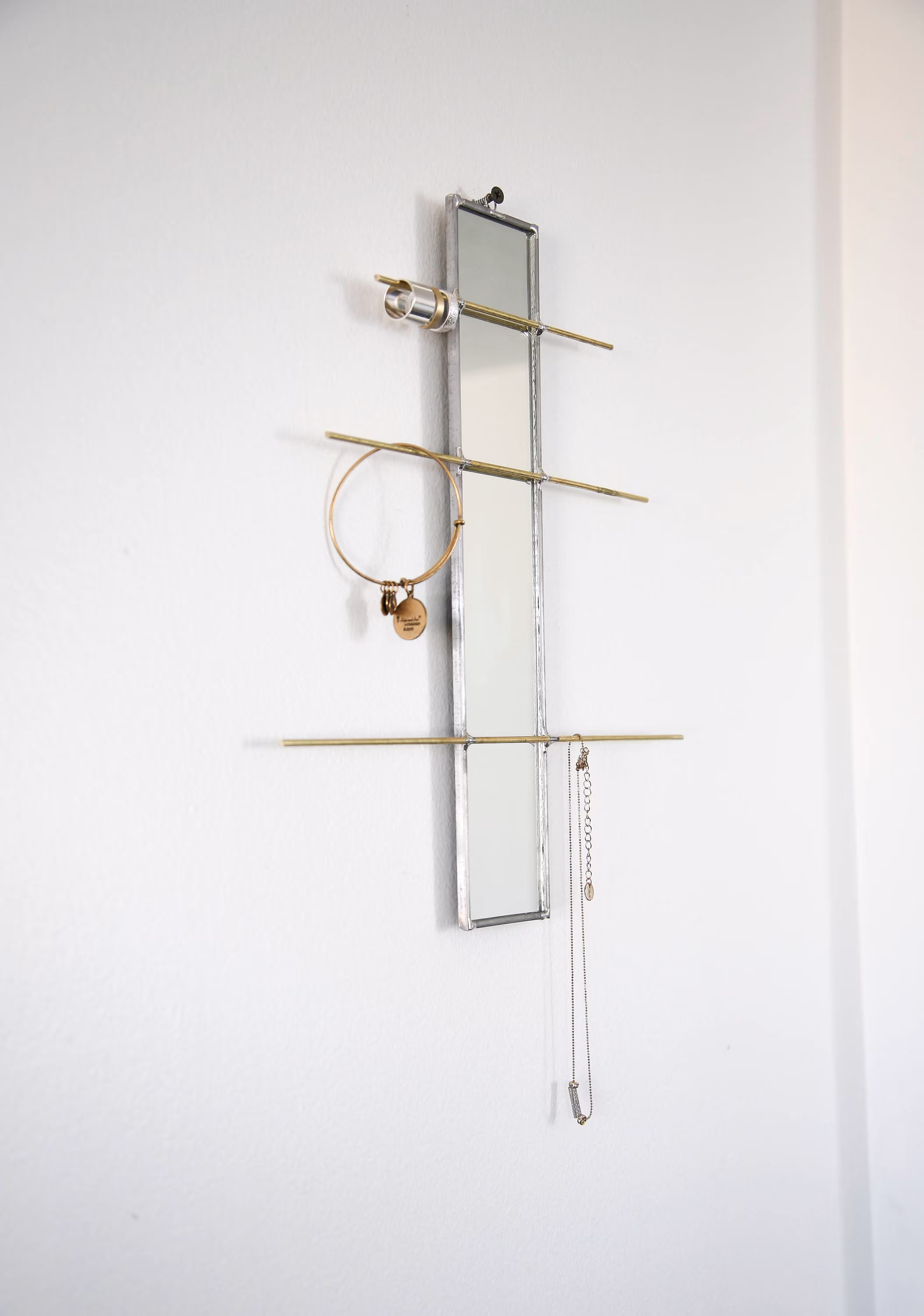 stained Glass Mirror Jewelry Hanging Organizer - Wall