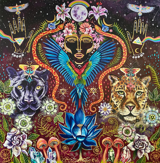 Large Tapestry Of High Priestess My Original Painting