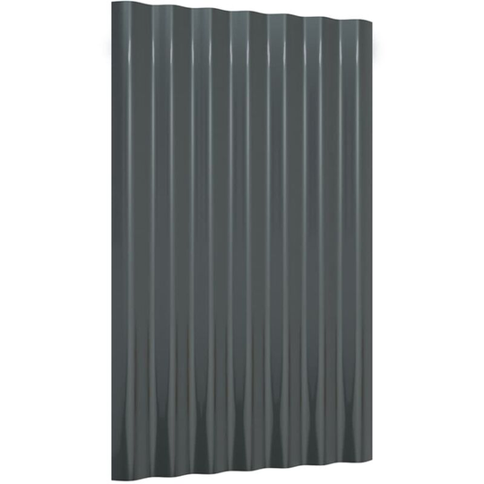 Roof Panels 12 pcs Powder-coated Steel Anthracite 60x36 cm Vidaxl Anthracite