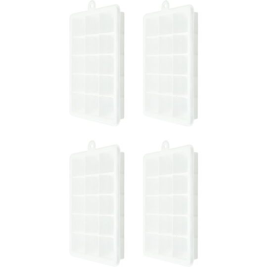 Ice Mold Trays, for Chilled Drinks, Whiskey & Cocktails,Set of 4 White