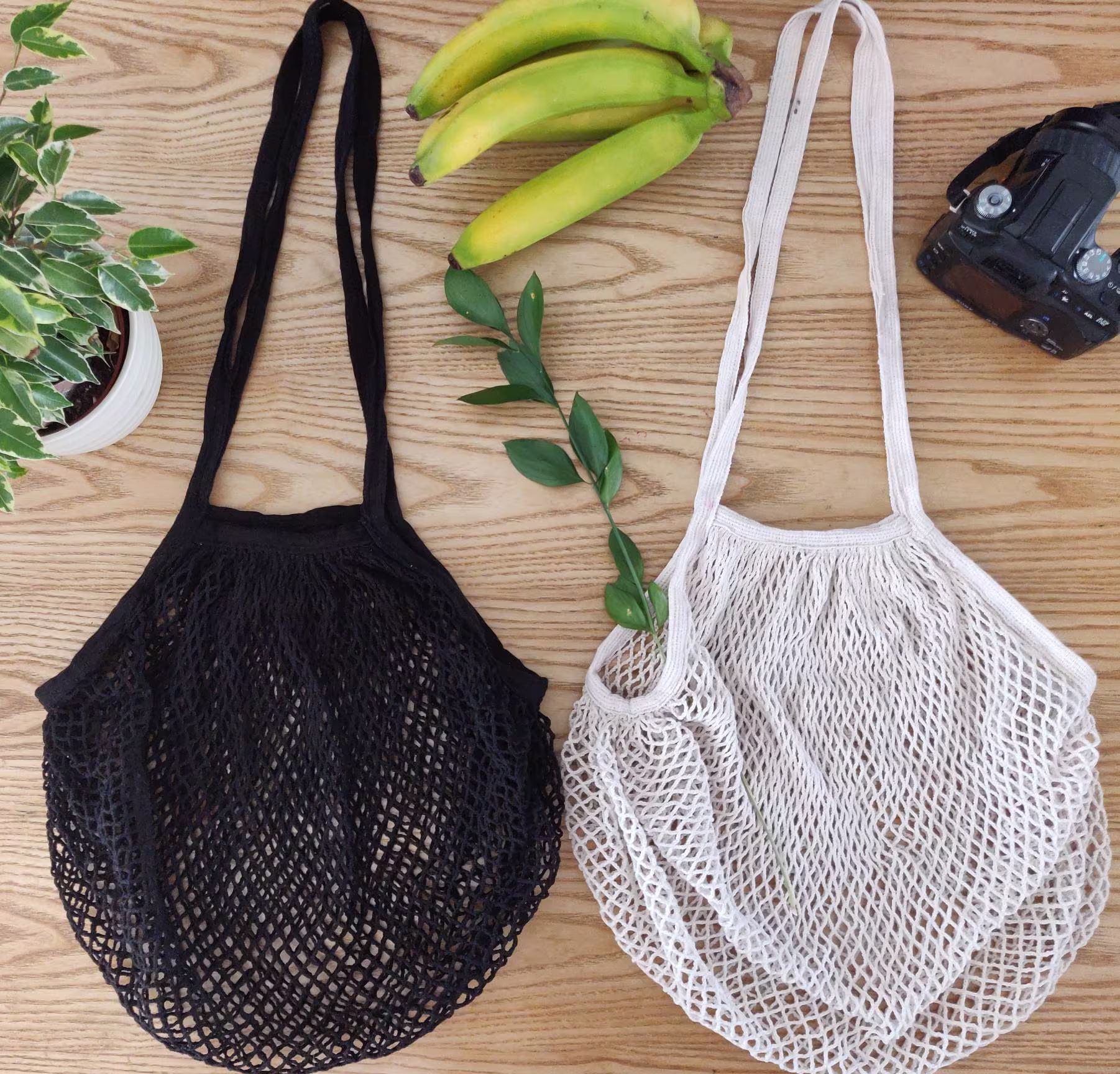 Organic Cotton Mesh Net String Reusable Shopping Bag - Zero Waste, Grocery