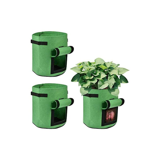 Plant Bags, Pack of 5 Non Woven Plant Bags, Garden Bag, with Handle, Garden Pot, Potato Bag, Garden Plant Bag, Garden Bag (7 Gallon)