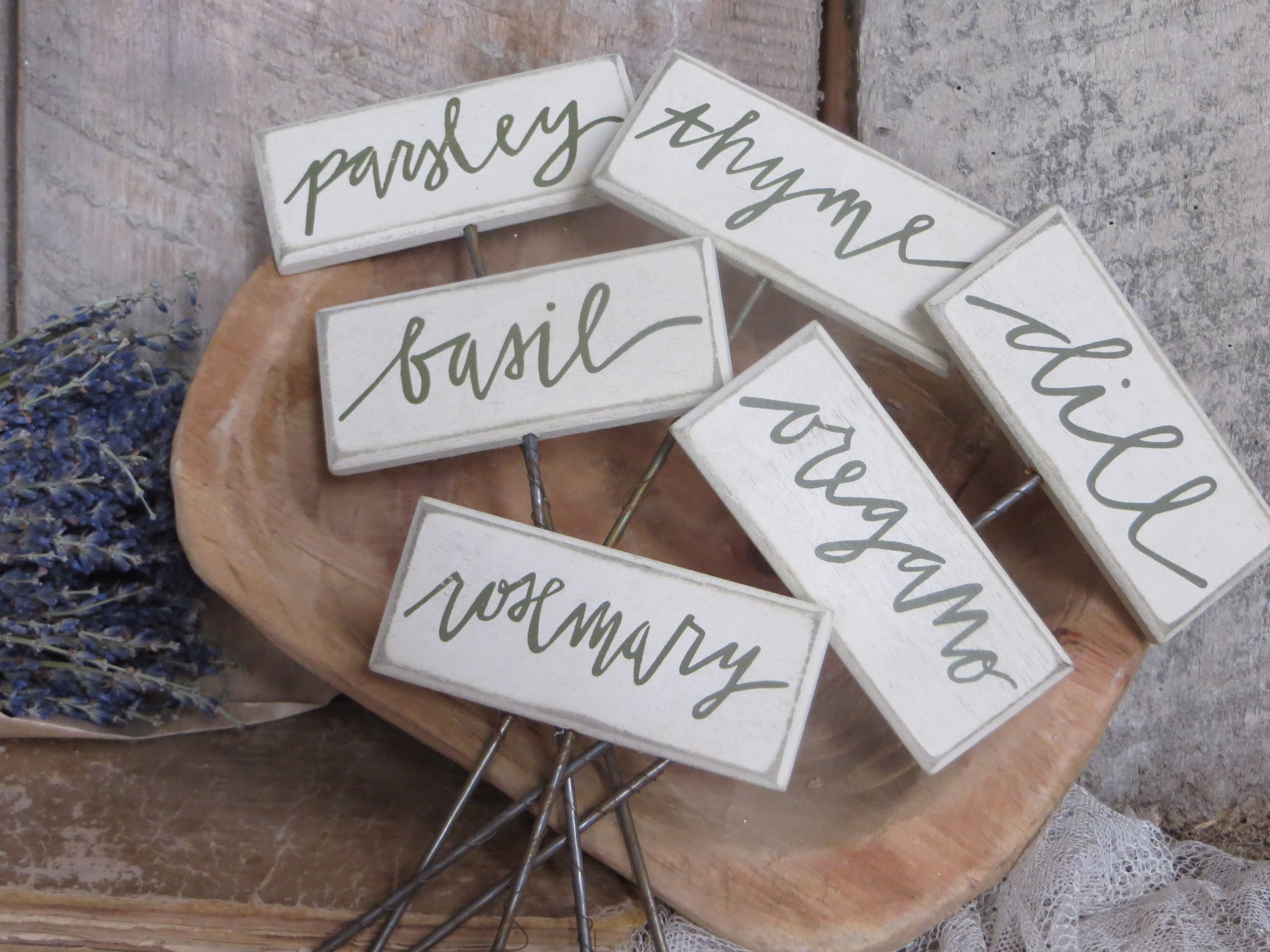 Wooden Herb Garden Stakes-Farmhouse Garden-Cooking
