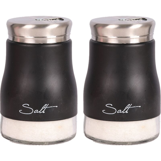 Fvbjd - Salt And Pepper Shakers Set, Kitchen Decor, Glass Salt And Pepper Shakers Set, Cute Salt Shaker black