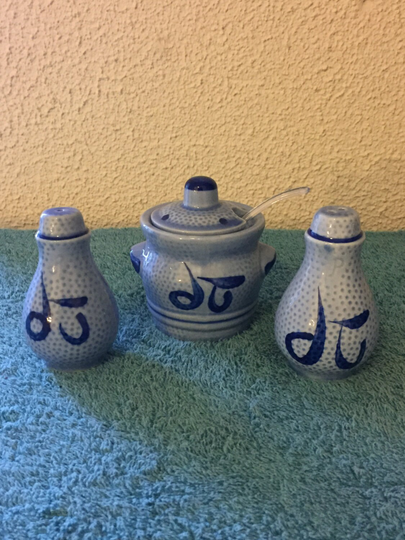 Vintage Porcelain Condiments Set, Made in France