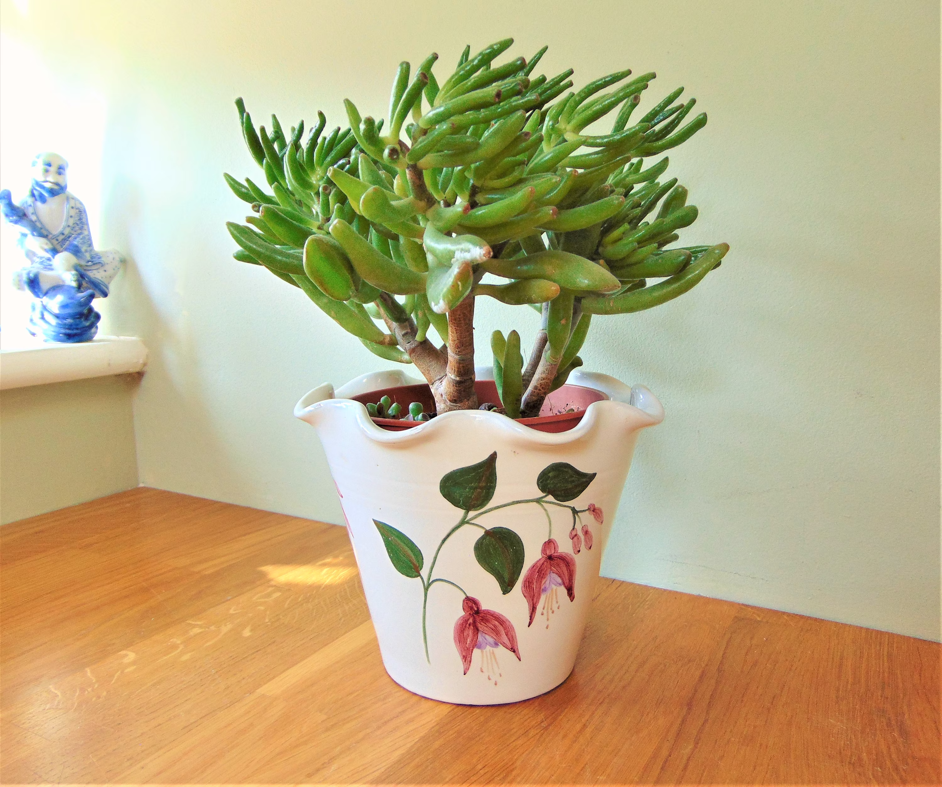 C. H. Brannam Royal Barum Ware Plant Pot Holder Fuchsia Pattern Planter