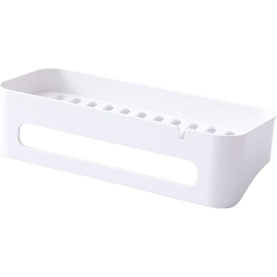 Self Adhesive Bathroom Shelf with 4 Hooks, Bathroom Organizer for Shampoo Soap and Kitchen Show