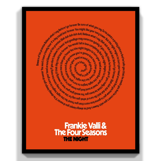 The Night Frankie Valli & The Four Seasons Northern Soul Music Song Lyrics Unframed Art Print Poster Gift A4 A3 A2 A1 A0