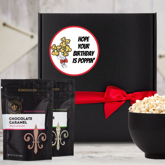 Popcorn Party - Personalized Gift Box, For Him Or Her, Seasoning & Popcorn Kernels, Foodie Gift