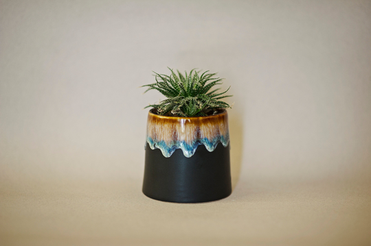 Handmade Stoneware Lava Mini Planter