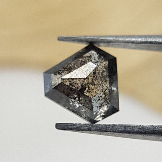Coffin Triangle Salt & Pepper Diamond | Loose For Engagement Ring/Wedding Natural Unique Galaxy
