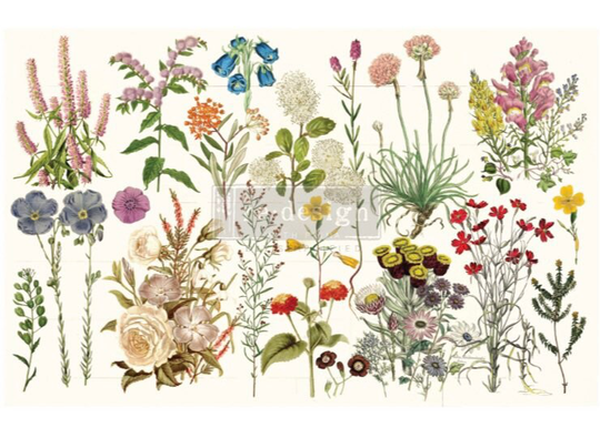 Wild Herbs Decoupage Tissue Paper By Redesign With Prima | 19" X 30