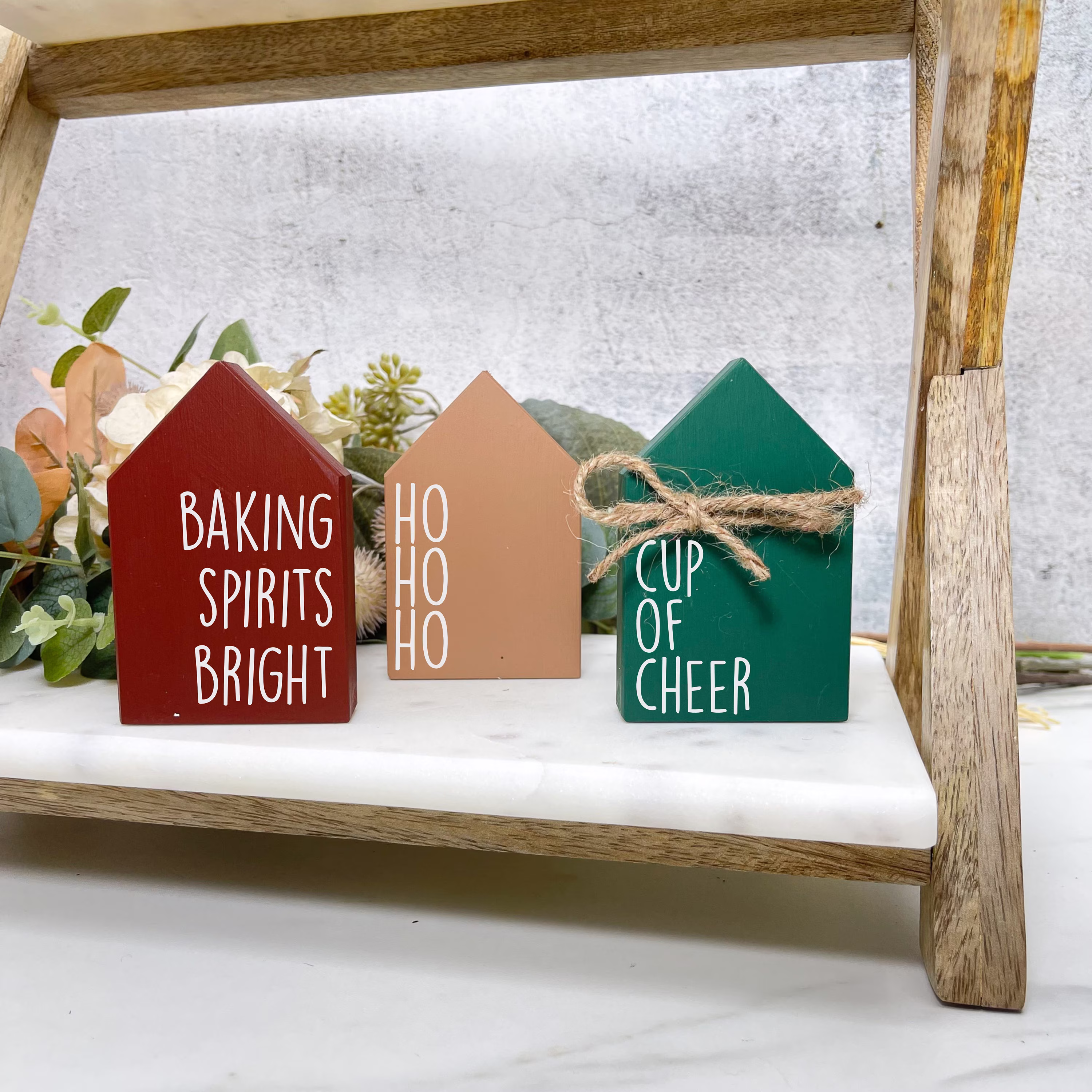 Christmas Mini House Decor Set - Home Decor, Holidays Seasonal Merry Christmas, Rustic