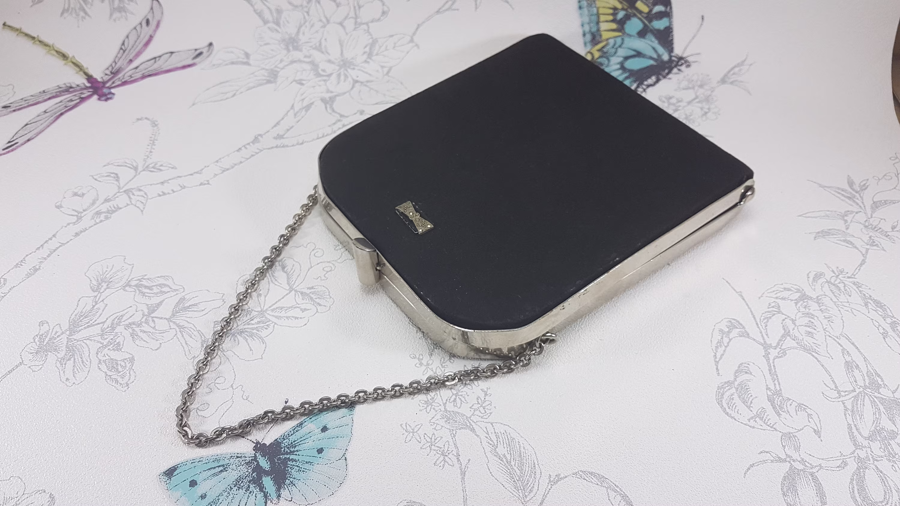 Art Deco Marcasite Carryall/Minuadiere, Vintage Evening Bag With Integrated Powder Compacts & Purse, Combination Clutch Compact Mirror