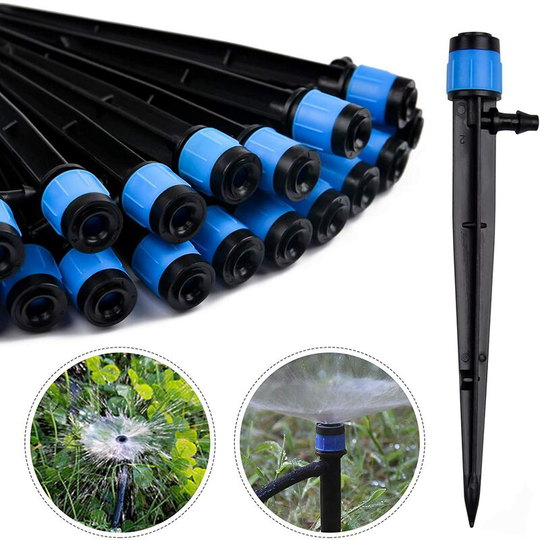 BR-Vie 20 Pieces Irrigation Dripper, 360 Degree Adjustable Micro Sprinkler for 1/4 (4-7mm) Irrigation Tube, for Garden Greenhouse Lawn Irrigation