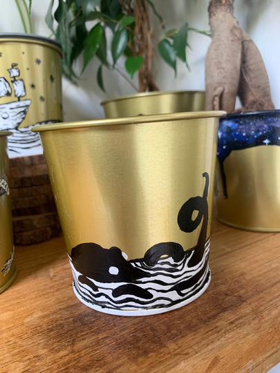 Octopus Hand Painted Indoor Plant Pot