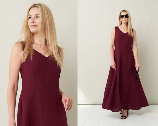 Linen Bridesmaid Elegant Smart Organic Natural Pure Dress