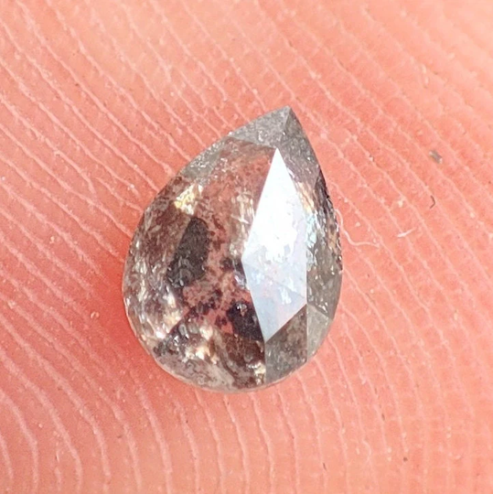 3.8x5.1 Mm Certified Salt Pepper Diamond Rose Cut Pears, Loose Pears Jewelry Das6802 Dc