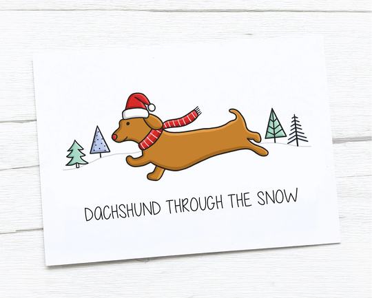 Happy Christmas Card | Merry Dachshund