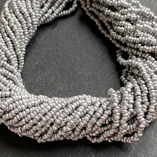 Gray 11/0 Seed Preciosa Beads, Tiny Glass Wholedale Czech Diy Jewelry Supplies, 1 Full Hank Beads