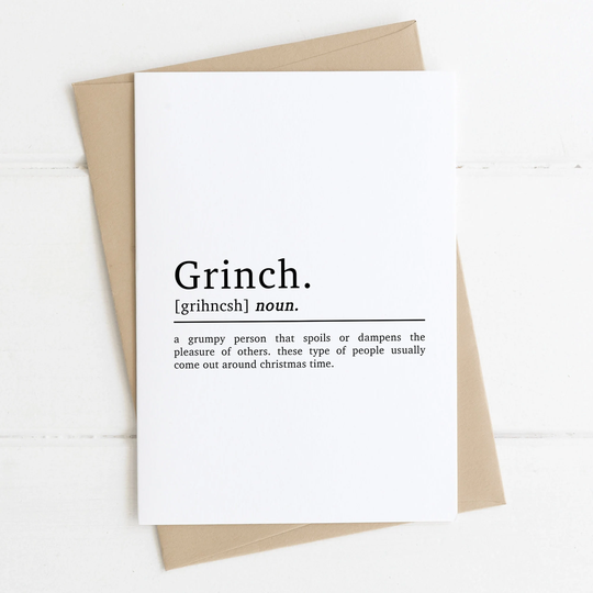 Grinch Definition Card | Christmas For Friends Funny Cards Merry Best Friend Xmas