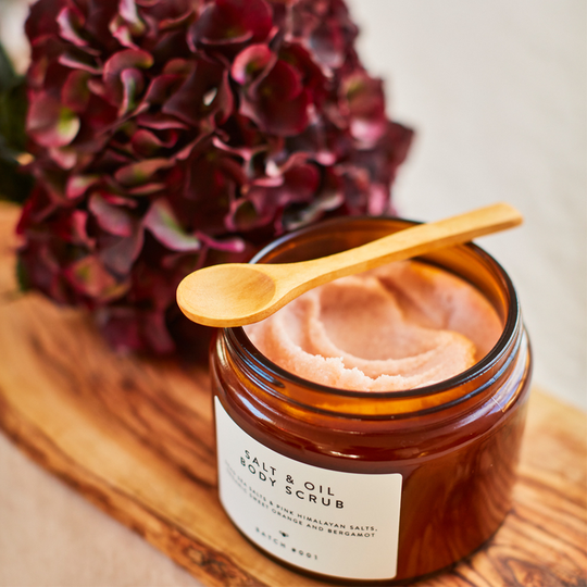 Salt And Oil Body Scrub With Sweet Orange And Bergamot