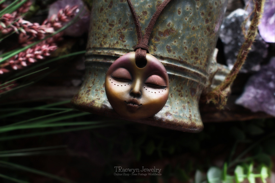 Goddess Necklace - Handcrafted Pendant On Vegan Suede | Free Shipping