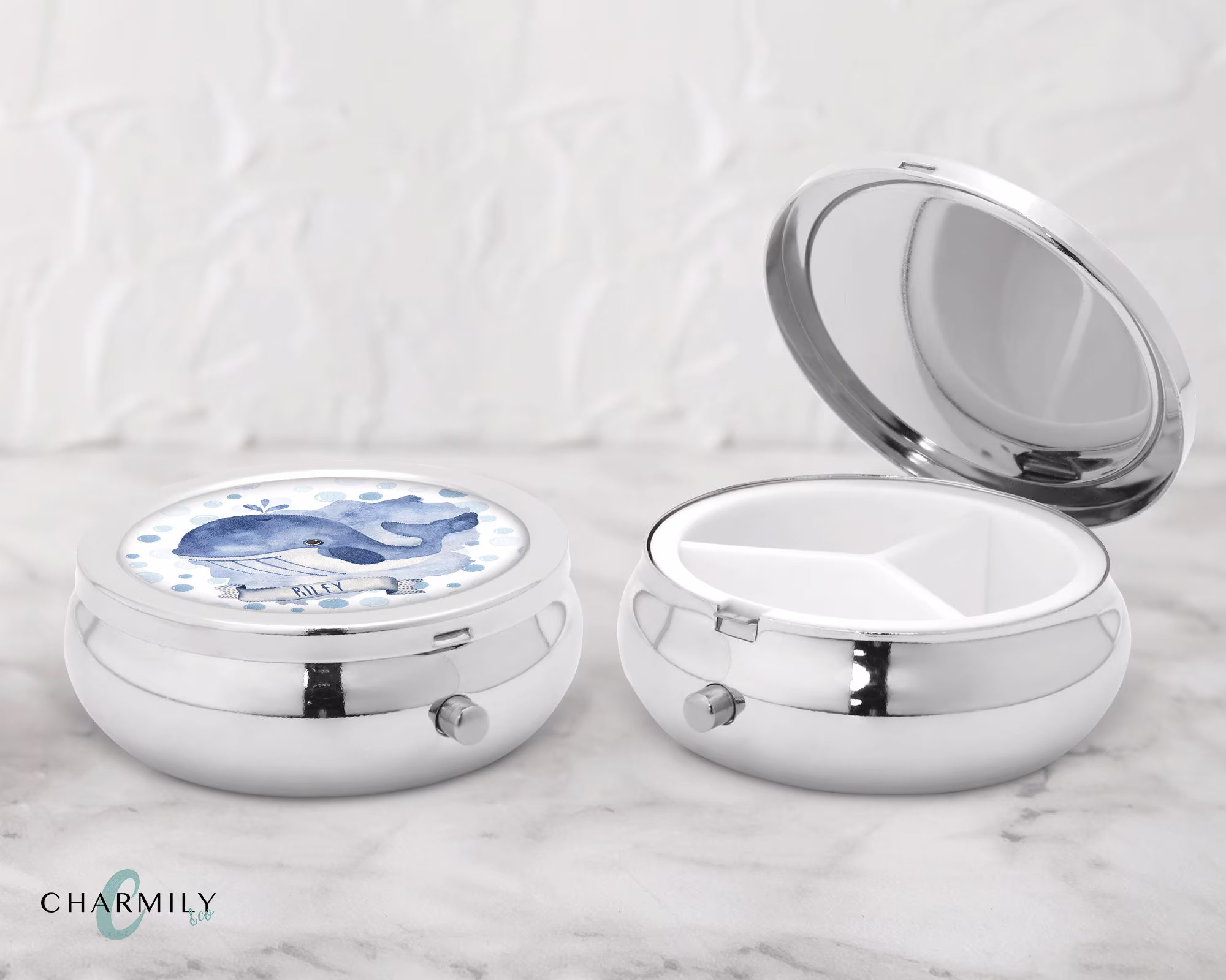 Whale Pill Box | Personalised Gift Daily Medication Storage
