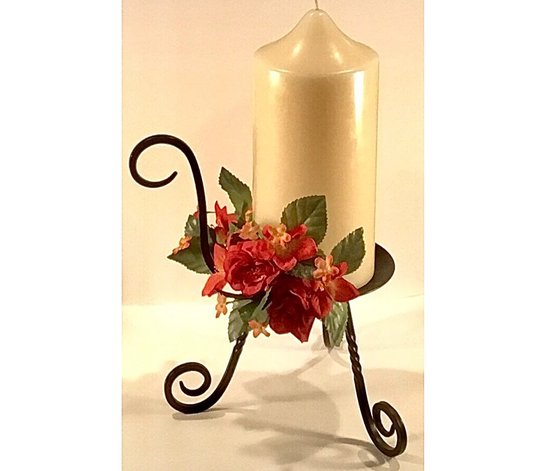 Vintage Partylite Barrington Powder-Coated Wrought Iron Pillar Candle Holder - Giftable