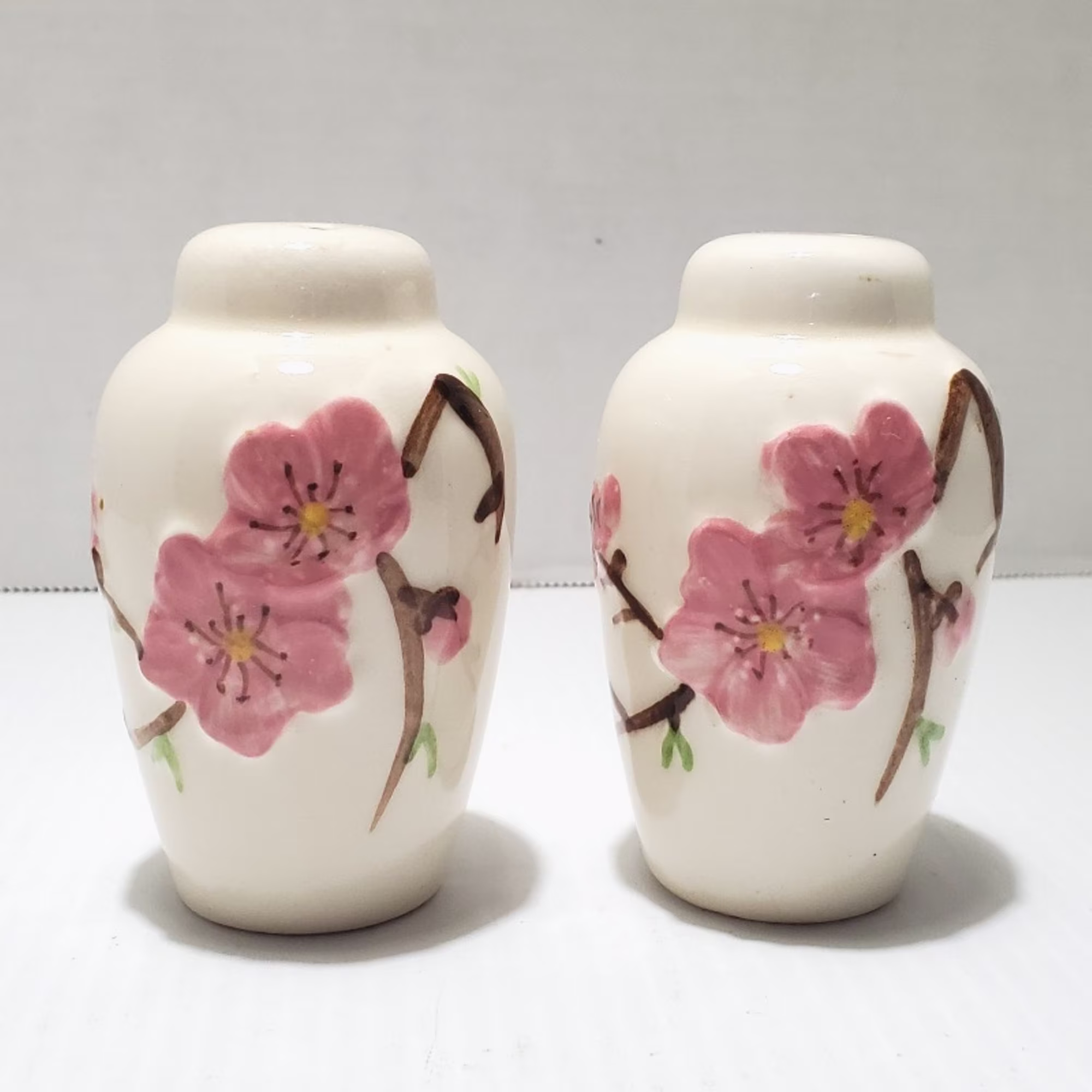Metlox Poppytrail Peach Blossom Salt & Pepper Shakers