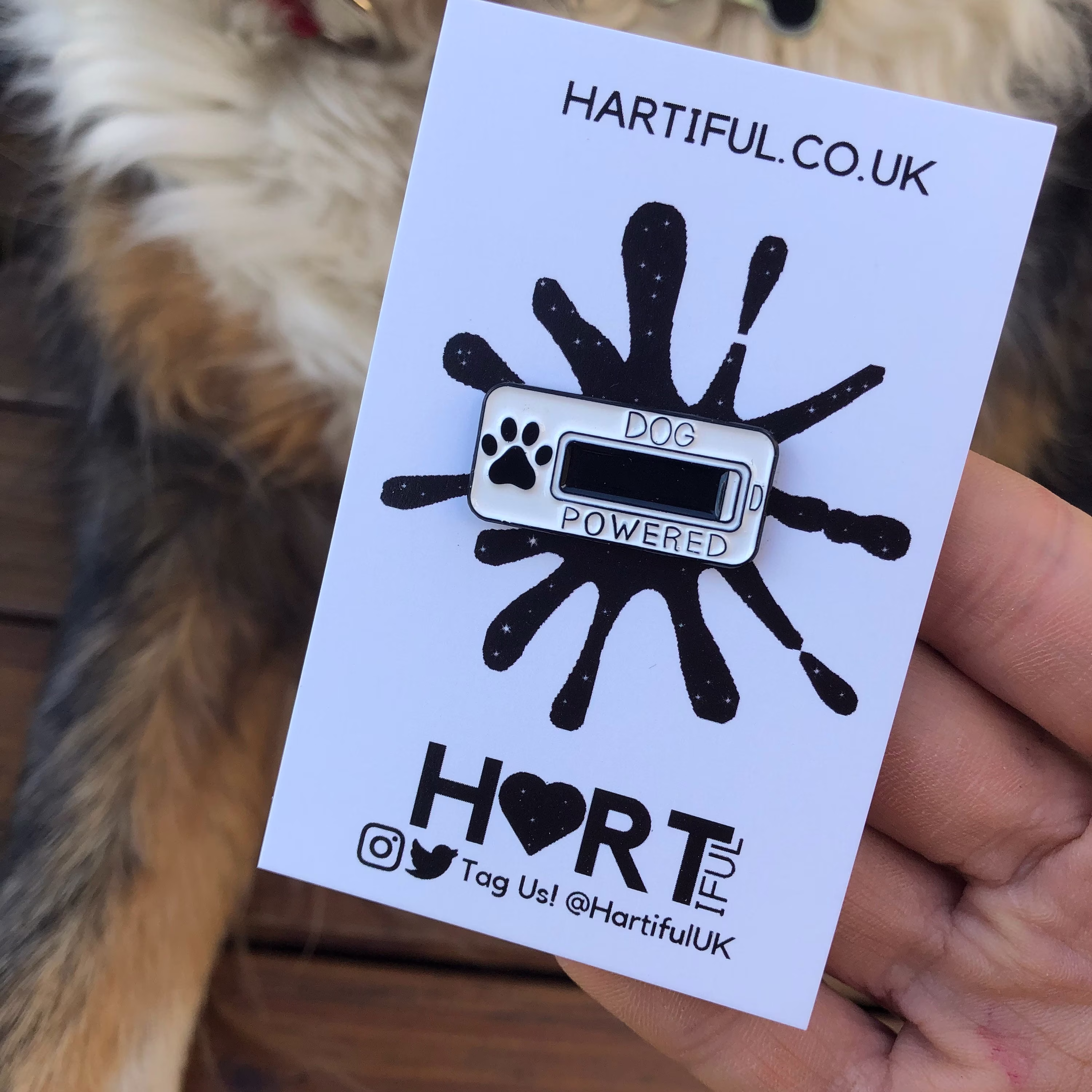 Dog Powered Enamel Pin | Lover Gift Lapel Pin, Badge