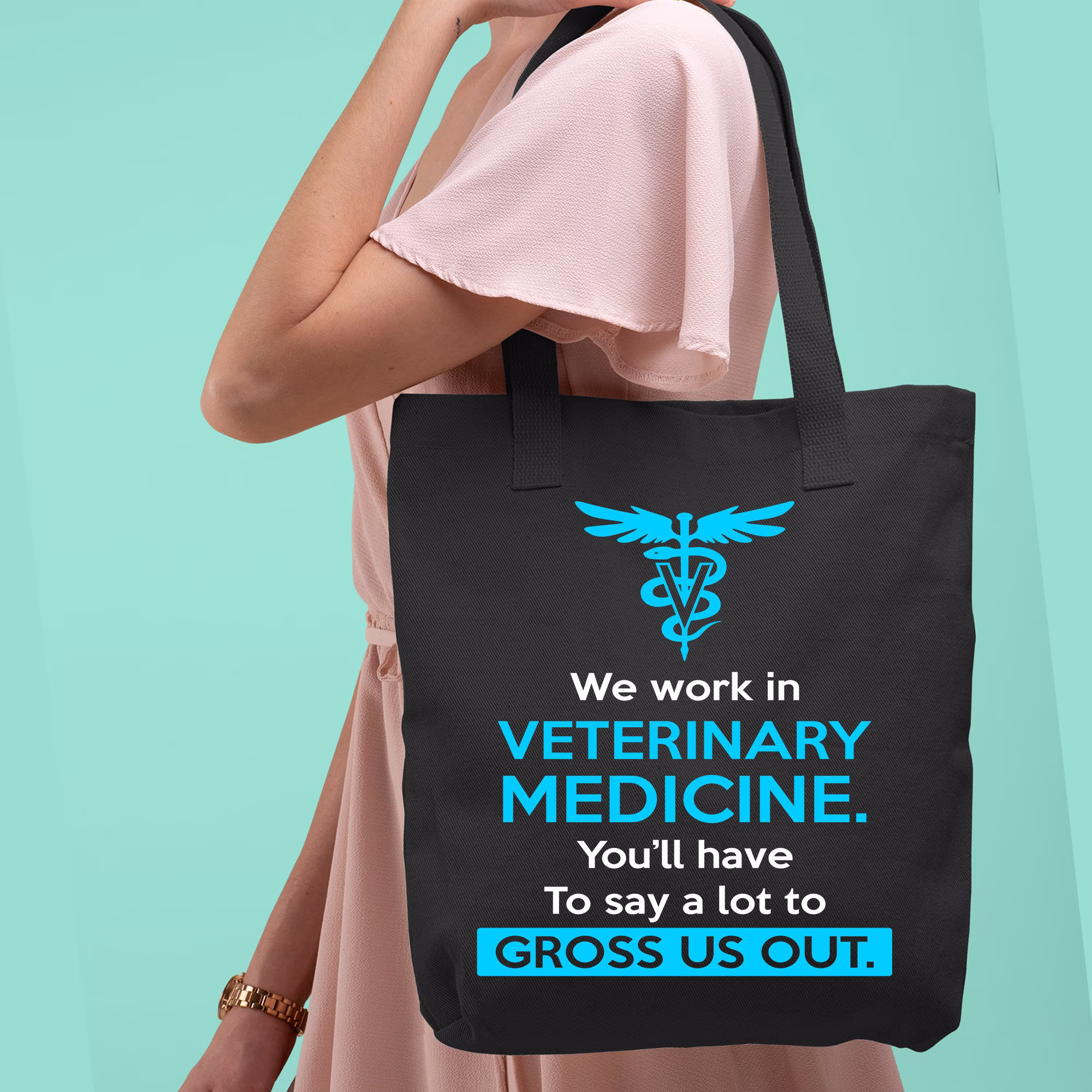 We Work in Veterinary Medicine Tote Bag, Shoulder Graduation, Birthday, Appreciation Gift, Dvm, Gift For Vet, World Veterinary Day