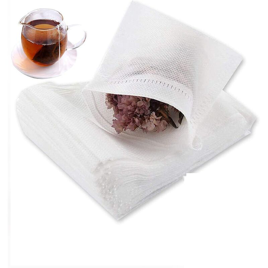 Perle Rare - 400 Pieces Disposable Tea Filter Bags Empty Cotton Drawstring Filter Tea Bags for Loose Leaf Teal Lo(9 x 7cm)
