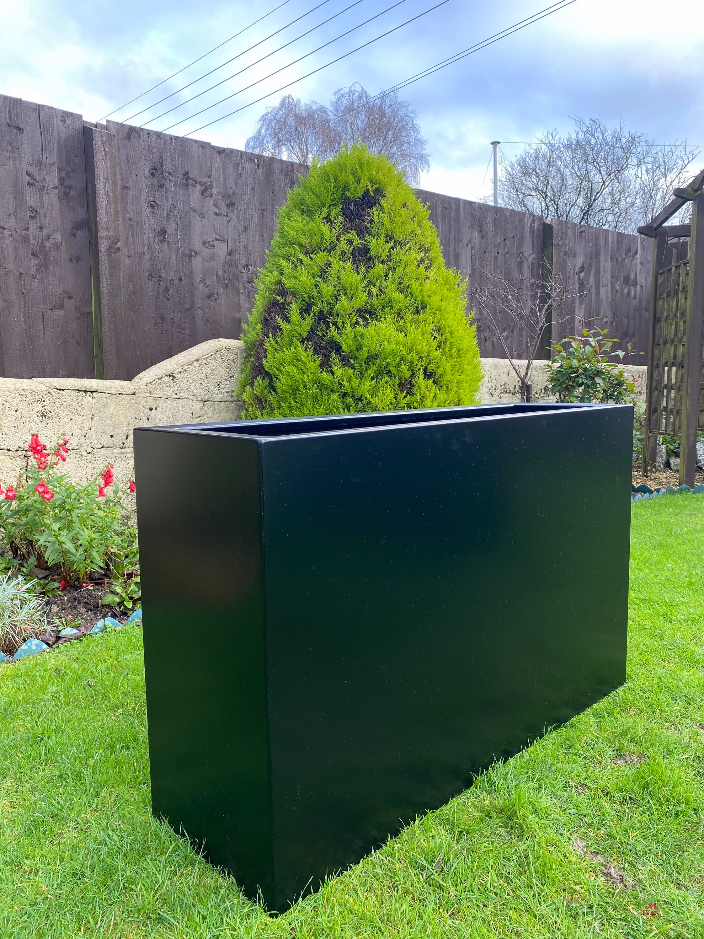 Black Tall Large Aluminium Outdoor Indoor Garden Planter