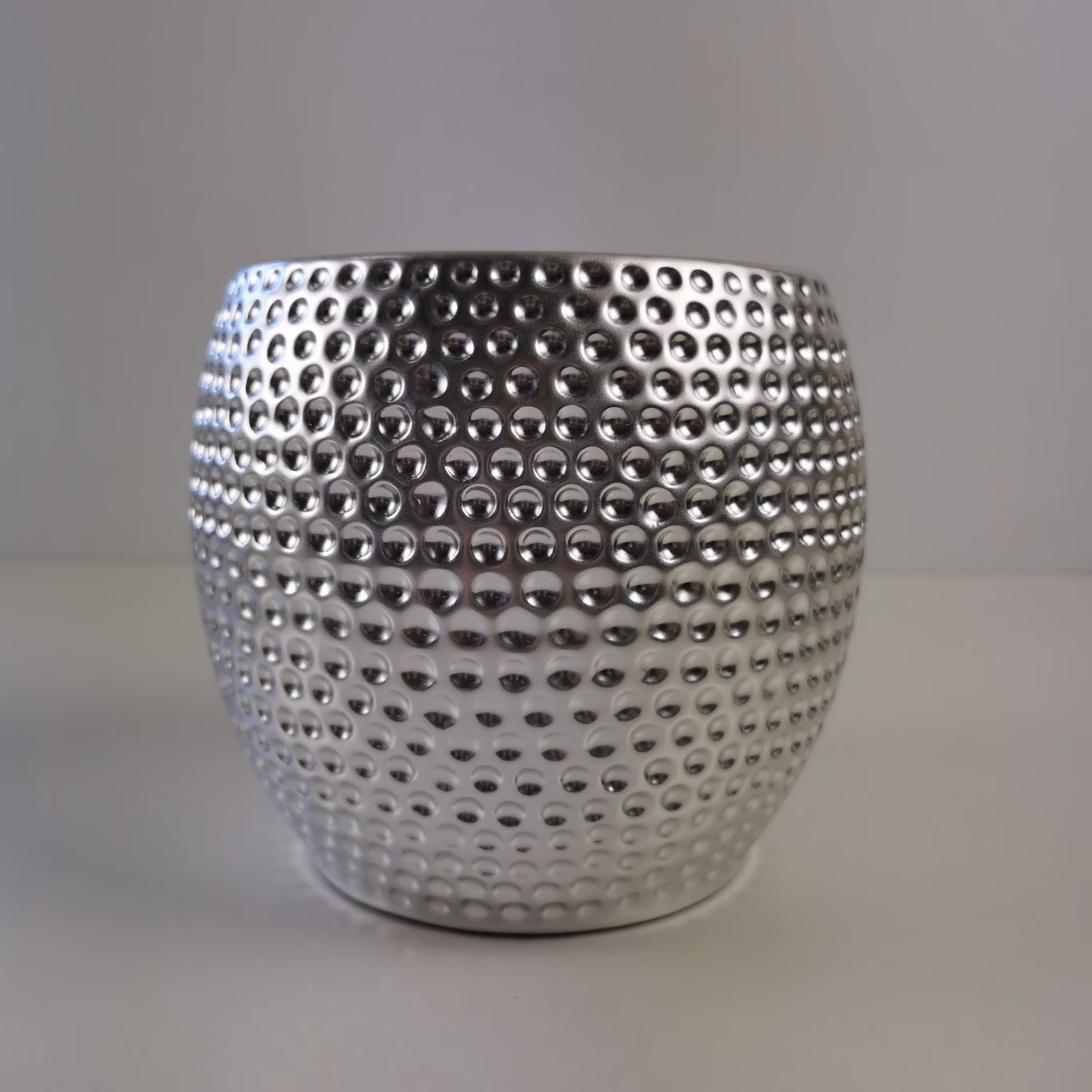 Platinum Silver Dimple Mirrored Planter/House Plant Pot 3 Sizes