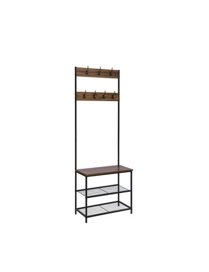 Coat Stand Clothes Rack Airer Shoe With 7 Hooks Hanging Shelf Home Bedroom Storage Garment Organizer