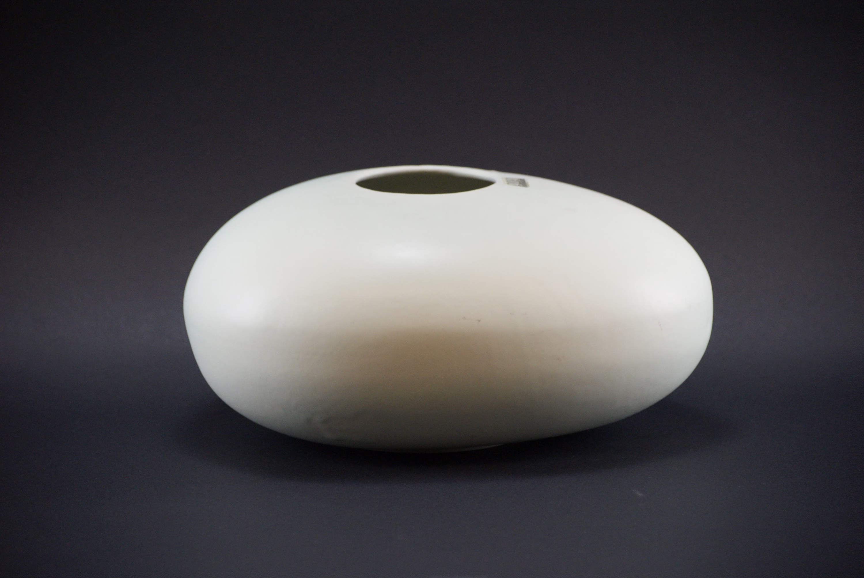 Large Postmodern Asa Organic Shaped Ceramic Vase With A Subtle Mint Glaze