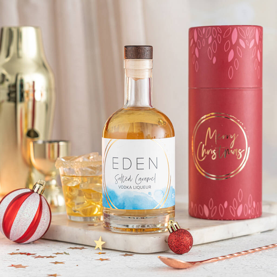 Salted Caramel Vodka Personalied Gift Tube Box