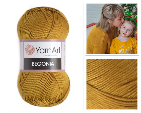 Mustard Yarnart Begonia - Organic Cotton Yarn For Crochet Top