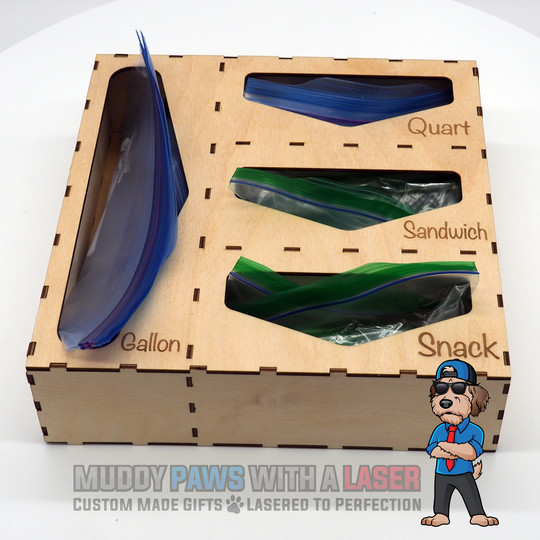 Kitchen Bag Organizer, Pantry, Storage Baggie, Sandwich, Snack, Gallon, Quart - Wall Or Drawer Organizer Box Ziplock Leftovers