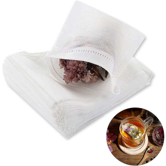 Jinxiu Strainer Tea Bag, Empty Tea Bag With Drawstring, (200 Pcs - White)